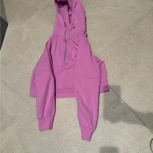 Lululemon Pink 1/4 zip scuba Hoodie